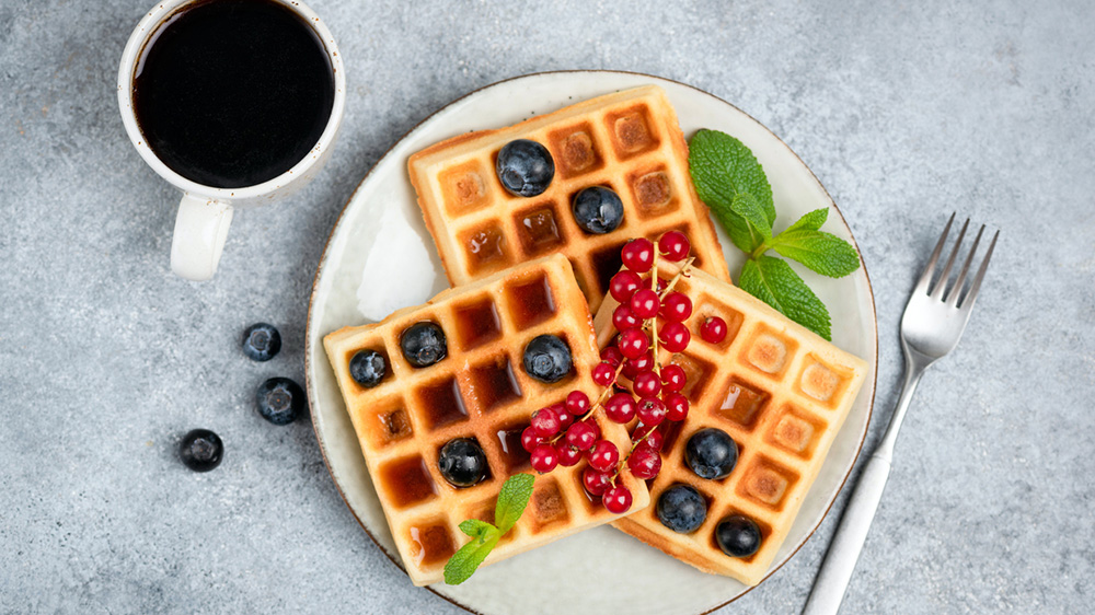 Belgische Waffeln mit frischen Beeren