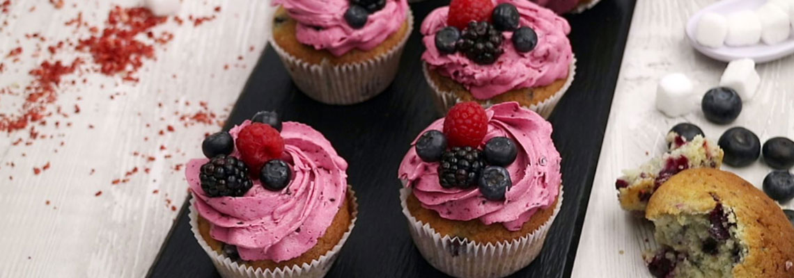 Waldfrucht-Cupcakes