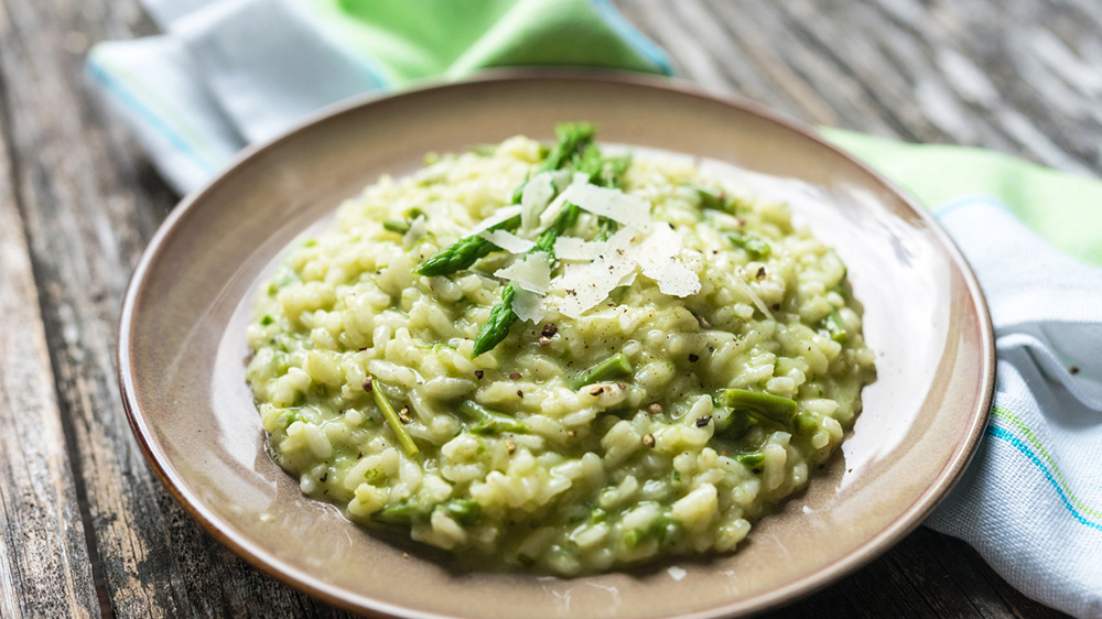 Risotto mit grünem Spargel