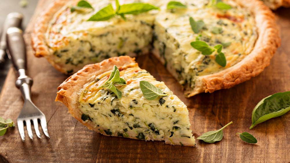 Kräuter-Quiche mit Spinat