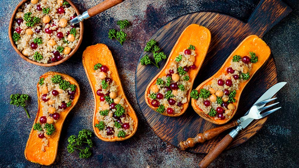 Gefüllter Butternut mit Cranberries