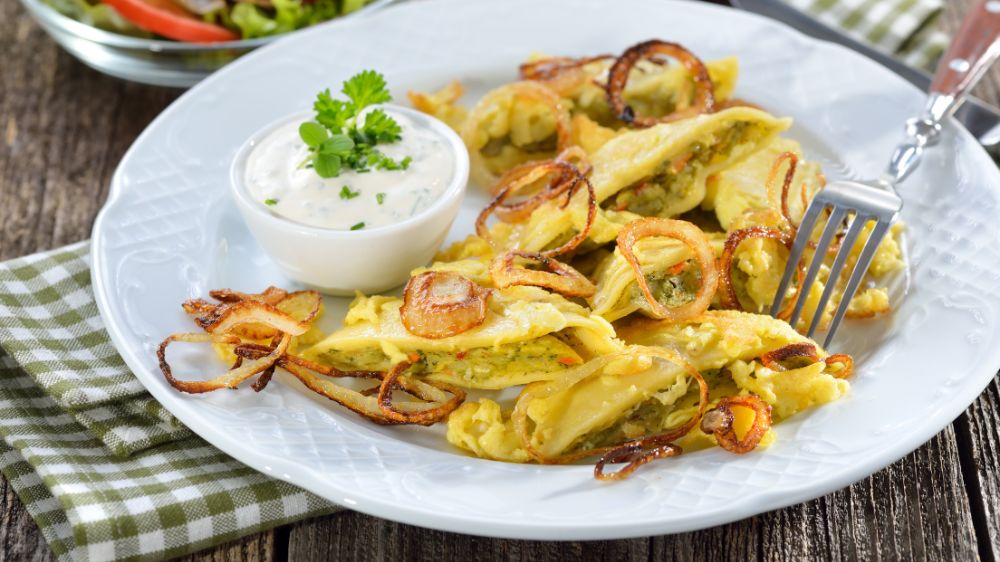 Maultaschen mit Ei